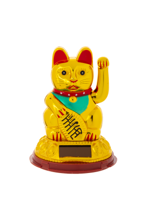 Lucky Cat Solar Altin Para Basamakli  5.7*5.3*8 Cm