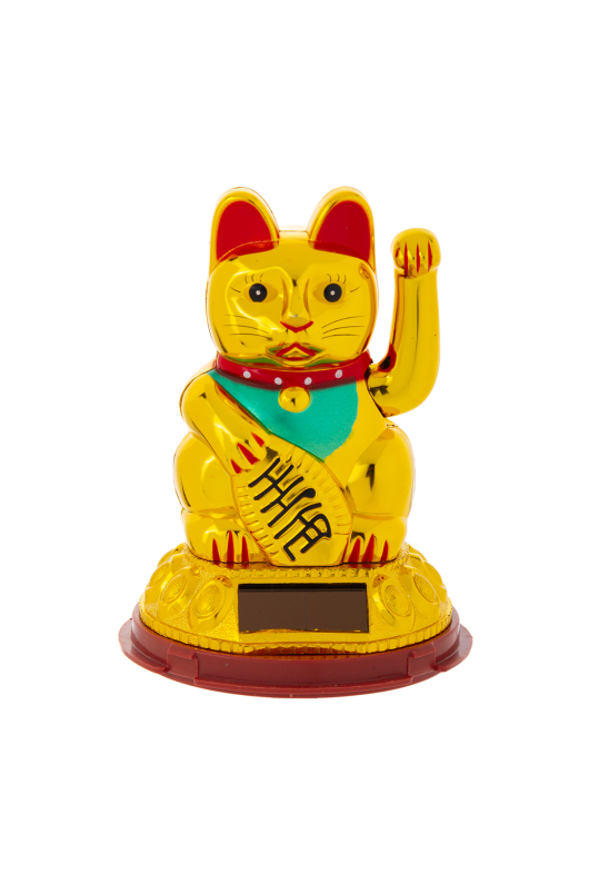 Lucky Cat Solar Altin Para Basamakli  5.7*5.3*8 Cm