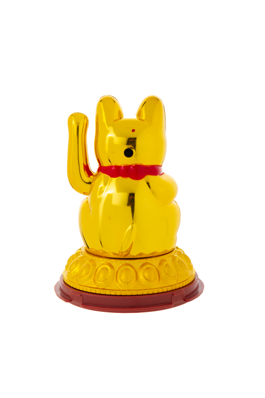 Lucky Cat Solar Altin Para Basamakli  5.7*5.3*8 Cm