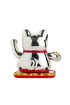 Lucky Cat Sallanan Pati̇ Güneş Enerji̇li̇- Çi̇çekli̇ Çi̇ft Kol Sallanan Tombi̇k  10.5*9.3*9.5 Cm